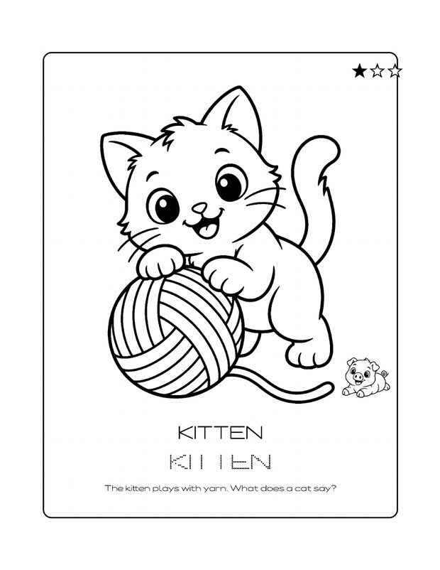 Kitten coloring page